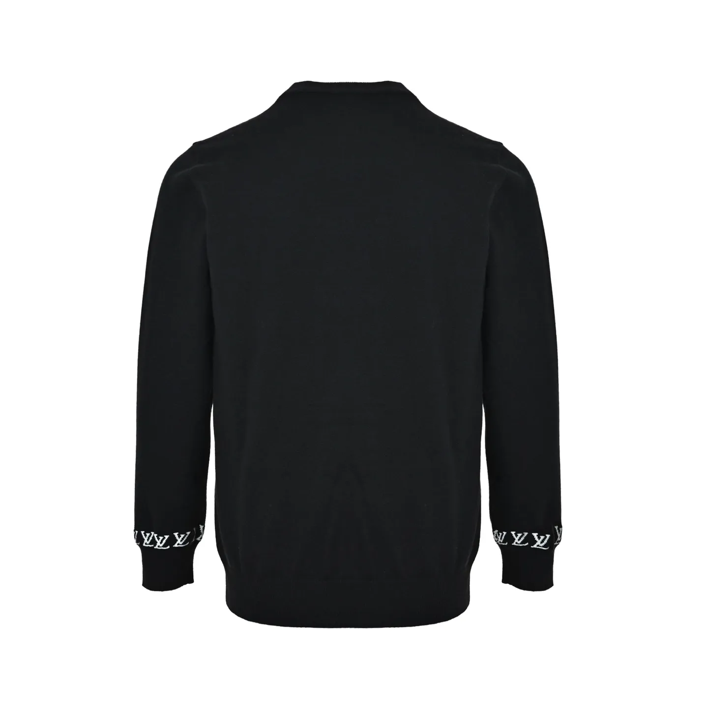 Louis Vuitton/Louis Vuitton crew neck sweater with small letters jacquard logo on cuffs